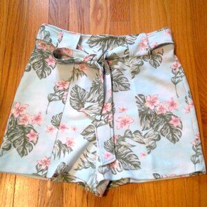 DEREK HEART Women's High Waist Hawaiian Belted Shorts Size L